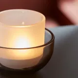 IKEA TALLTITA (ИКЕА ТАЛЛТИТА) — Подсвечник для чайных свечей, 2 шт., серый/матовое стекло — фото 4