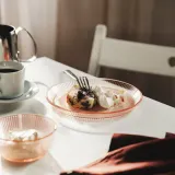 IKEA HAVSGÄDDA (ИКЕА ХАВСГЭДДА) — Тарелка десертная, рисунок в полоску/розовый 21 см — фото 2