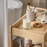 IKEA LOTSFÅGEL (ИКЕА ЛОТСФОГЕЛ) — Свеча ароматическая в стекле, ваниль бледно-бежевый 40 ч — фото 7