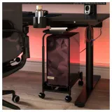 IKEA LÅNESPELARE (ИКЕА ЛОНЕСПЕЛАРЕ) - Тележка для ПК с полкой - чёрная 50x27 см — фото 4