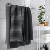 IKEA BROKGINST (ИКЕА БРОКГИНСТ) — Полотенце банное, чёрное 100x150 см — фото 4