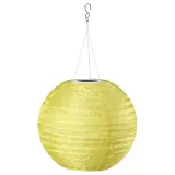 IKEA SOLVINDEN (ИКЕА СОЛВИНДЕН) — Подвесной светильник на солнечной батарее LED, для улицы шар/жёлтый 30 см — фото 1