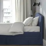 IKEA RAMNEFJÄLL (ИКЕА РАМНЕФЙЭЛЛ) — Чехол для каркаса кровати, Kilanda темно-синий 140х200 см — фото 6