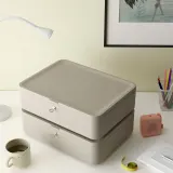 IKEA HUSBYÅN (ИКЕА ХУСБИОН) — Шкафчик настенный, серо-бежевый 28x11x37.5 см — фото 3