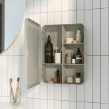 IKEA HUSBYÅN (ИКЕА ХУСБИОН) — Шкафчик настенный, серо-бежевый 28x11x37.5 см — фото 4