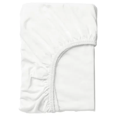 IKEA LEN (ИКЕА ЛЕН) — Простыня детская, белая, джерси, 60x120 см