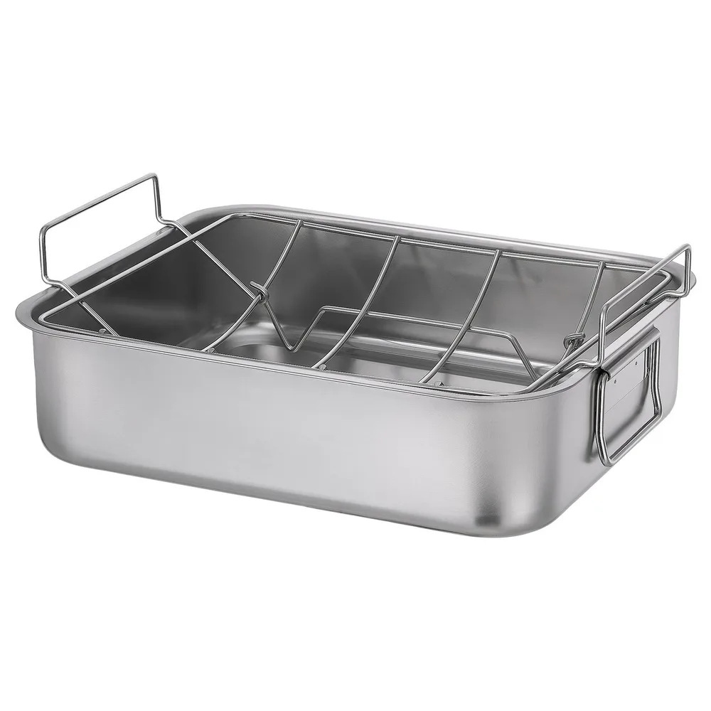 IKEA BAKTIDER (ИКЕА БАКТИДЕР) — Форма для запекания с решёткой, нержавеющая сталь 40x32 см