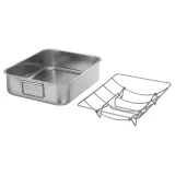 IKEA BAKTIDER (ИКЕА БАКТИДЕР) — Форма для запекания с решёткой, нержавеющая сталь 40x32 см — фото 3