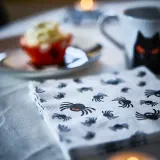 IKEA KUSTFYR (ИКЕА КУСТФИР) — Салфетки, рисунок в паутинку белый/черный 33х33 см — фото 2