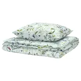 IKEA MATTOXBÄR (ИКЕА МАТТОКСБЭР) — Пододеяльник и наволочка, бледно-голубой цветочный узор 150x200/50x60 см — фото 1
