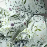 IKEA MATTOXBÄR (ИКЕА МАТТОКСБЭР) — Пододеяльник и наволочка, бледно-голубой цветочный узор 150x200/50x60 см — фото 2