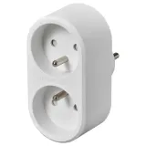 IKEA KOPPLA (ИКЕА КОППЛА) — Адаптер, 2 гнезда, белый — фото 1