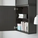 IKEA BESTÅ (ИКЕА БЕСТО) — Полка, чёрно-коричневый 56x16 см — фото 2