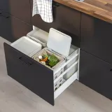 IKEA HÅLLBAR (ИКЕА ХОЛЛБАР) — Ведро с крышкой для биоотходов, светло-серый 10 л — фото 2