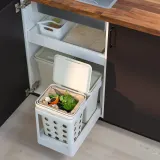 IKEA HÅLLBAR (ИКЕА ХОЛЛБАР) — Ведро с крышкой для биоотходов, светло-серый 10 л — фото 4