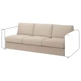 IKEA VIMLE (ИКЕА ВИМЛЕ) — Чехол на секцию 3-местную, Hallarp бежевый — фото 3