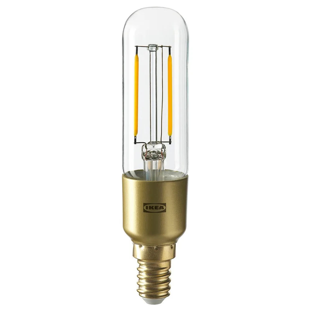 IKEA LUNNOM (ИКЕА ЛУННОМ) — Лампочка LED E14 200 люмен, диммируемая/трубчатая прозрачное стекло 25 мм