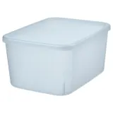 IKEA RYKTA (ИКЕА РИКТА) — Контейнер с крышкой, прозрачный серо-синий 18х24х12 см/3.5 л — фото 1