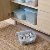 IKEA RYKTA (ИКЕА РИКТА) — Контейнер с крышкой, прозрачный серо-синий 18х24х12 см/3.5 л — фото 2