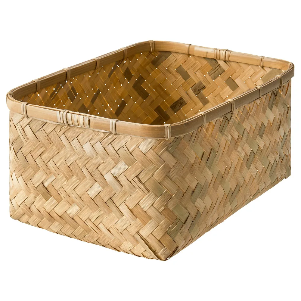 IKEA MJÖLKKANNA (ИКЕА МЙЁЛККАННА) — Корзина, бамбук 25x35x18 см