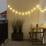 IKEA SOLARVET (ИКЕА СОЛАРВЕТ) — Гирлянда LED, 24 лампочки, для улицы на солнечной батарее/шар белый — фото 2