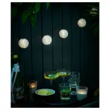 IKEA SOLARVET (ИКЕА СОЛАРВЕТ) — Гирлянда LED, 24 лампочки, для улицы на солнечной батарее/шар белый — фото 6