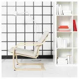 IKEA POÄNG (ИКЕА ПОЭНГ) — Подушка на кресло с низкой спинкой, Каторп натуральный/бежевый — фото 4