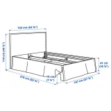 IKEA TÄRNKULLEN (ИКЕА ТЭРНКУЛЛЕН) — Чехол на каркас кровати, Виссле бежевый 140x200 см — фото 6