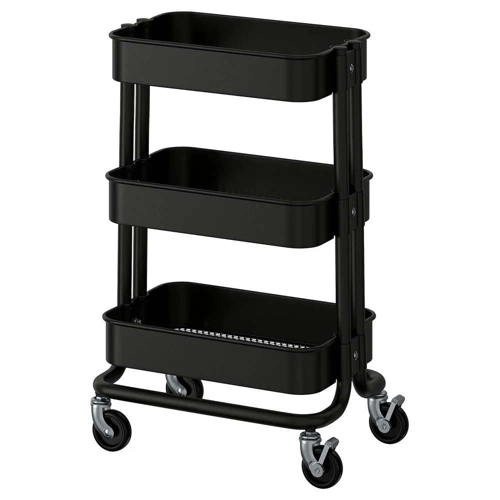 IKEA RÅSKOG (ИКЕА РОСКОГ) — Тележка, чёрный 28x38x61 см