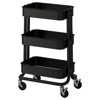 IKEA RÅSKOG (ИКЕА РОСКОГ) — Тележка, чёрный 28x38x61 см