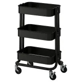 IKEA RÅSKOG (ИКЕА РОСКОГ) — Тележка, чёрный 28x38x61 см — фото 1
