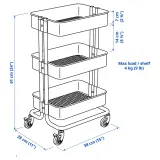 IKEA RÅSKOG (ИКЕА РОСКОГ) — Тележка, чёрный 28x38x61 см — фото 6