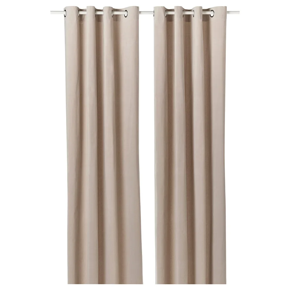 IKEA SANELA (ИКЕА САНЕЛА) — Шторы, 2 шт., светло-бежевый/с люверсами 140x250 см