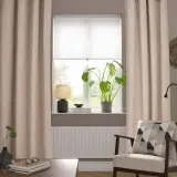 IKEA SANELA (ИКЕА САНЕЛА) — Шторы, 2 шт., светло-бежевый/с люверсами 140x250 см — фото 4