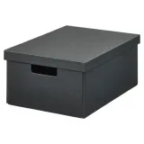 IKEA FJÄDERHARV (ИКЕА ФЙЭДЕРХАРВ) — Коробка с крышкой, антрацит 25x35x16 см — фото 1