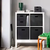 IKEA FJÄDERHARV (ИКЕА ФЙЭДЕРХАРВ) — Коробка с крышкой, антрацит 25x35x16 см — фото 2