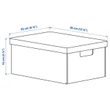 IKEA FJÄDERHARV (ИКЕА ФЙЭДЕРХАРВ) — Коробка с крышкой, антрацит 25x35x16 см — фото 8