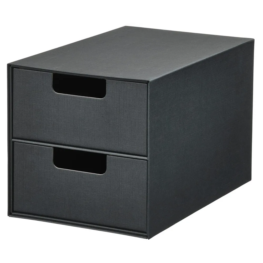 IKEA FJÄDERHARV (ИКЕА ФЙЭДЕРХАРВ) — Мини-комод 2 ящика, антрацит 16x25 см