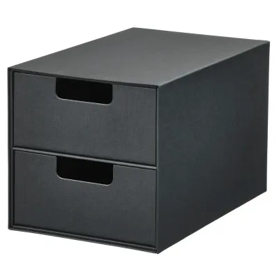 IKEA FJÄDERHARV (ИКЕА ФЙЭДЕРХАРВ) — Мини-комод 2 ящика, антрацит 16x25 см