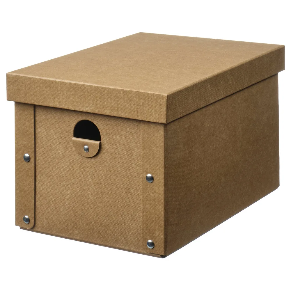 IKEA GÄRDESGÅRD (ИКЕА ГЭРДЕСГОРД) — Коробка с крышкой, натуральный 18x25x16 см