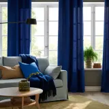 IKEA GINSTMOTT (ИКЕА ГИНСТМОТТ) — Гардина, 2 шт., тёмно-синяя/на ленте 145x300 см — фото 2
