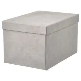 IKEA GJÄTTA (ИКЕА ГЙЭТТА) — Коробка с крышкой, бархат светло-серая 18x25x15 см — фото 1