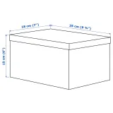 IKEA GJÄTTA (ИКЕА ГЙЭТТА) — Коробка с крышкой, бархат светло-серая 18x25x15 см — фото 8