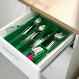 IKEA SMÄCKER (ИКЕА СМЭКЕР) — Вставка для столовых приборов, ярко-зеленый 31х26 см — фото 2