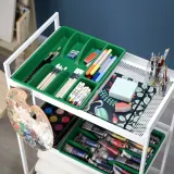 IKEA SMÄCKER (ИКЕА СМЭКЕР) — Вставка для столовых приборов, ярко-зеленый 31х26 см — фото 4