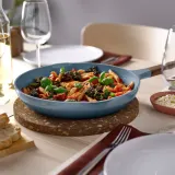 IKEA KLIPPFISK (ИКЕА КЛИППФИСК) — Сковорода, антипригарное покрытие/дерево темный серо-синий 28 см — фото 4