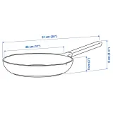 IKEA KLIPPFISK (ИКЕА КЛИППФИСК) — Сковорода, антипригарное покрытие/дерево темный серо-синий 28 см — фото 7
