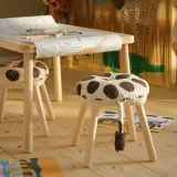IKEA SANDLÖPARE (ИКЕА САНДЛЁПАРЕ) — Чехол на табурет, бежевый коричневый/узор жираф 38 см — фото 3