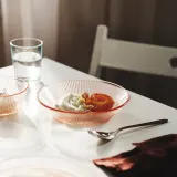 IKEA HAVSGÄDDA (ИКЕА ХАВСГЭДДА) — Тарелка глубокая, в полоску/розовый, 19 см — фото 2