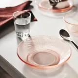 IKEA HAVSGÄDDA (ИКЕА ХАВСГЭДДА) — Тарелка глубокая, в полоску/розовый, 19 см — фото 3
